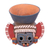 Ceramic vessel, 'Lord of the Rainstorm' - Handcrafted Signed Ceramic Aztec Tlaloc Replica Vessel (image 2b) thumbail