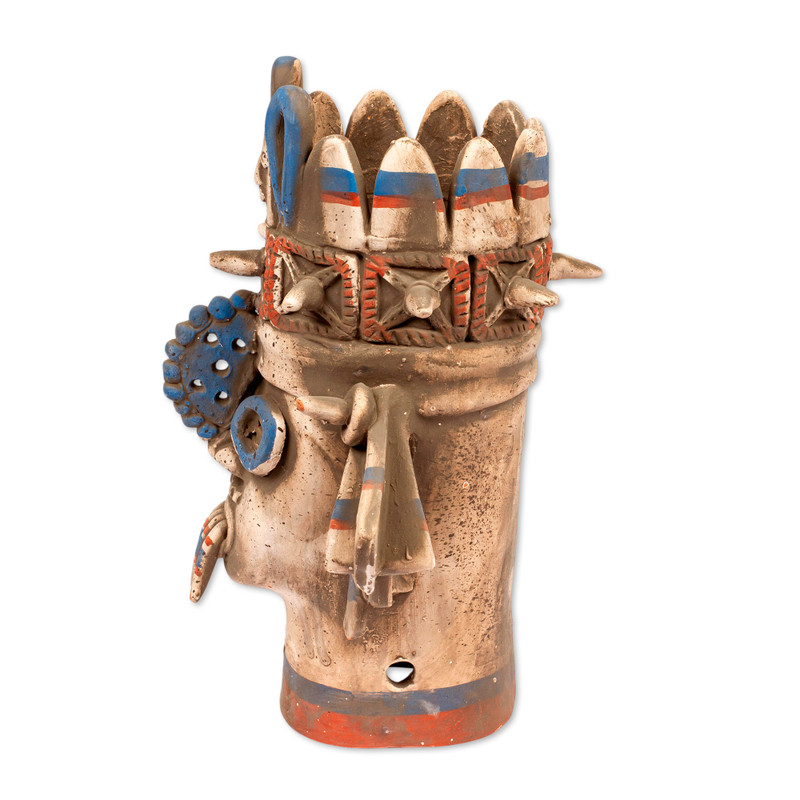 Signed Handcrafted Ceramic Aztec Archaeology Sculpture - Aztec