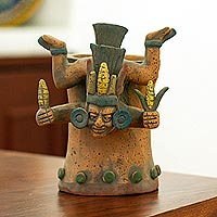 Ceramic vessel, 'Descending God with Corn'