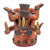 Ceramic vessel, 'Descending God with Corn' - Signed Ceramic Aztec God with Maize Replica Vessel thumbail
