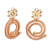 Gold-accented pine needle dangle earrings, 'Forest Flower Spiral' - Floral Earrings in 14k Gold Plate (image 2b) thumbail