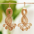 Pine needle dangle earrings, 'Forest Medusa' - Handmade Crystal and Pine Needle Earrings