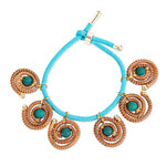 Gold-accented pine needle charm bracelet, 'Chiquistlan Charm' - Pine Needle Charm Bracelet