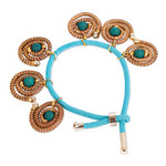 Gold-accented pine needle charm bracelet, 'Chiquistlan Charm' - Pine Needle Charm Bracelet