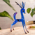 Wood alebrije sculpture, 'Little Blue Deer' - Blue Copal Wood Deer Alebrije From San Martin Tilcajete (image 2b) thumbail