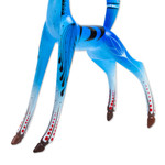 Wood alebrije sculpture, 'Little Blue Deer' - Blue Copal Wood Deer Alebrije From San Martin Tilcajete