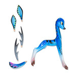Wood alebrije sculpture, 'Little Blue Deer' - Blue Copal Wood Deer Alebrije From San Martin Tilcajete