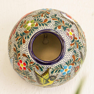 Vogelhaus aus Keramik - Vogelhaus aus Keramik mit Talavera-Design aus Mexiko