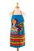 Cotton apron, 'Time for Breakfast' - Cotton Gabardine Rooster Applique Apron with Pockets thumbail