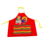 Cotton apron, 'Crowing Rooster' - Red Rooster Appliqué Cotton Apron With Front Pockets (image 2c) thumbail