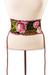 Cotton obi wrap belt, 'Flower Wrap' - Broad Cotton Hand Woven Wrap Belt with Flowers Chiapas thumbail