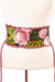 Cotton obi wrap belt, 'Flower Wrap' - Broad Cotton Hand Woven Wrap Belt with Flowers Chiapas (image 2a) thumbail