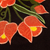 Cotton table runner, 'Orange Chiapas Flowers' - Black Cotton Table Runner With Embroidered Flowers Chiapas (image 2d) thumbail