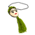 Wool and cotton ornament, 'Frida in Green' - Frida-Themed Holiday Ornament (Pair) (image 2b) thumbail