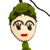 Wool and cotton ornament, 'Frida in Green' - Frida-Themed Holiday Ornament (Pair) (image 2d) thumbail