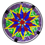 Glass mosaic wall art, 'Star of Hope' - Multicolored Glass Star Mosaic