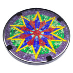 Glass mosaic wall art, 'Star of Hope' - Multicolored Glass Star Mosaic
