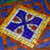 Glass mosaic wall art, 'Cross Mandala' - Glass Mosaic Wall Decoration With Blue Cross From Mexico (image 2c) thumbail