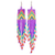 Glass beaded waterfall earrings, 'Huichol Rain in Purple' - Glass Beaded Waterfall Earrings in Purple From Mexico (image 2a) thumbail