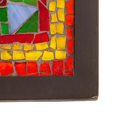 Decoración de pared de mosaico de vidrio - Mosaico de Vidrio de Colores para Colgar en la Pared con Diseño Floral México