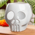 Ceramic tealight candleholder, 'Haunted Night in White' - Skull Lantern in Ceramic