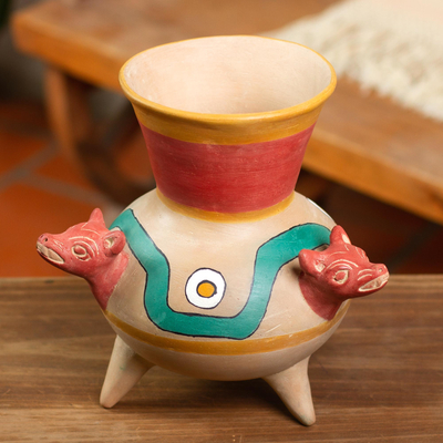 Decorative ceramic vessel, Three Dogs