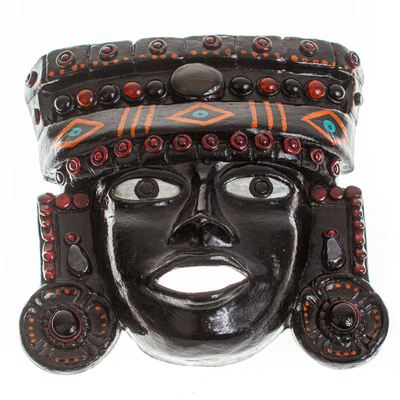 Máscara de cerámica - Máscara de cerámica con gemas incrustadas
