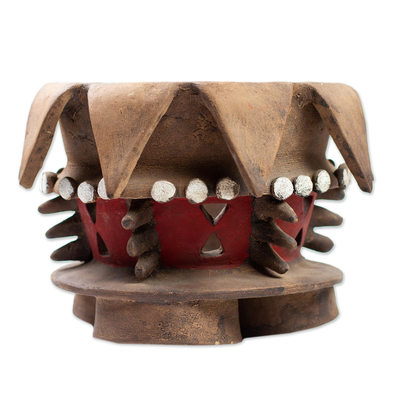 Decorative ceramic vessel, 'Teotihuacan Brazier' - Handmade Decorative Ceremonial Style Vessel