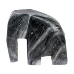 Marble elephant sculpture, 'Tapatio Elephant' - Gray Marble Abstract Elephant Sculpture Jalisco Mexico