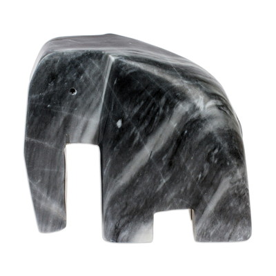 Gray Marble Abstract Elephant Sculpture Jalisco Mexico