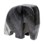 Marble elephant sculpture, 'Tapatio Elephant' - Gray Marble Abstract Elephant Sculpture Jalisco Mexico