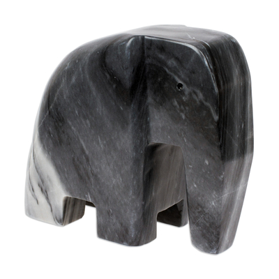 Escultura de elefante de mármol - Escultura de elefante abstracto de mármol gris jalisco mexico
