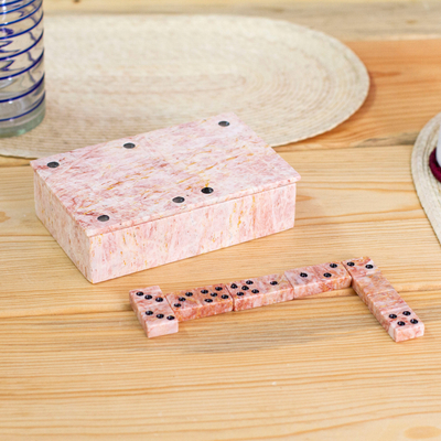 Juego de dominó de mármol - Juego de dominó de mármol rosa claro de 28 piezas México