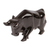Onyx sculpture, 'Charging Toro' - Black Onyx Carved Bull Sculpture From Mexican Stone