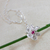 Sterling silver pendant necklace, 'Guadalajara Lotus' - Cubic Zirconia and Sterling Silver Lotus Pendant Necklace