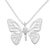 Sterling silver pendant necklace, 'Flutter' - Butterfly Pendant Necklace from Mexico