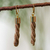 Gold-accented pine needle dangle earrings, 'Forest Braid' - Pine Needle Earrings with 14k Gold Plated Copper