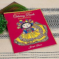 Adult coloring book, 'Mexican Maria Dolls' - Maria Dolls Adult Coloring Book from Mexico