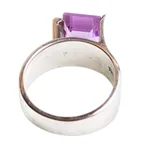 Amethyst cocktail ring, 'Amethyst Lock' - Amethyst and Sterling Silver Cocktail Ring From Taxco Mexico
