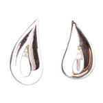 Sterling silver drop earrings, 'Taxco Tears' - Handcrafted Sterling Silver Earrings from Mexico