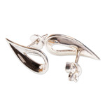 Sterling silver drop earrings, 'Taxco Tears' - Handcrafted Sterling Silver Earrings from Mexico