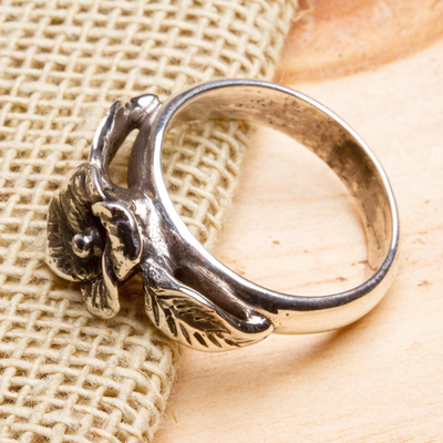 Sterling silver cocktail ring, 'Fragrant Flower' - Artisan Crafted Sterling Silver Ring