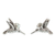 Sterling silver stud earrings, 'Taxco Hummingbird' - Handcrafted Hummingbird Sterling Silver Earrings