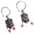 Amethyst dangle earrings, 'Catrina with Earrings' - 925 Sterling Silver Catrina Earrings From Taxco Mexico (image 2c) thumbail