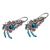 Turquoise chandelier earrings, 'Taxco Colonial' - Filigree Chandelier Earrings with Turquoise (image 2c) thumbail