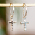 Sterling silver hoop earrings, 'Cross of Taxco' - Taxco Cross Motif Hoop Earrings