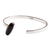 Obsidian cuff bracelet, 'Endless Night' - Handcrafted Sterling and Obsidian Cuff Bracelet
