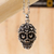 Sterling silver pendant necklace, 'Deadly Love' - Skull Necklace in Taxco Sterling Silver thumbail