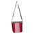 Wool sling bag, 'Repeating Lines' - Red and Black Wool and Leather Shoulder Sling from Oaxaca