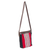 Wool sling bag, 'Repeating Lines' - Red and Black Wool and Leather Shoulder Sling from Oaxaca (image 2b) thumbail